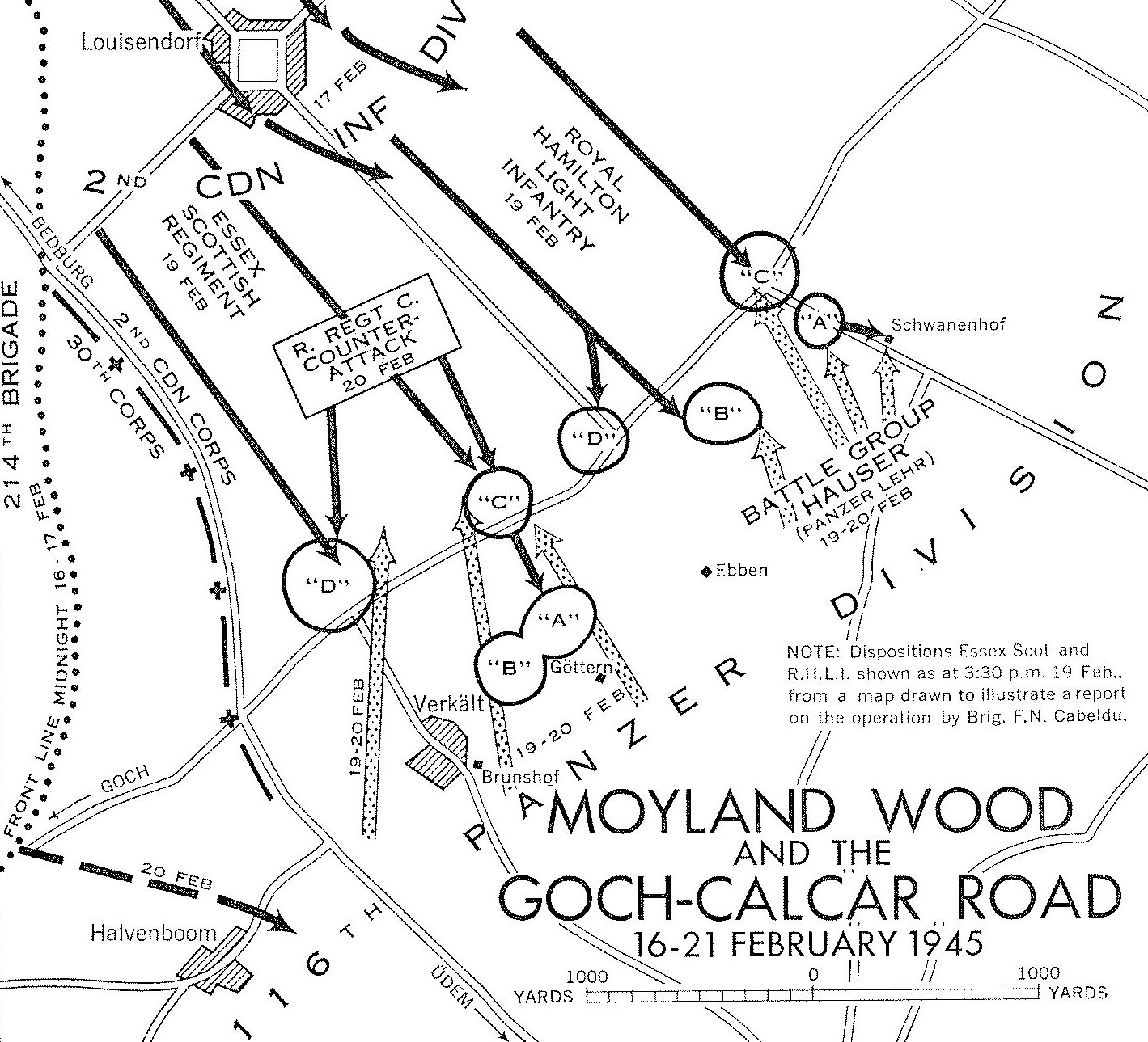 Map of the Battle
          of the Goch-Calcar Road