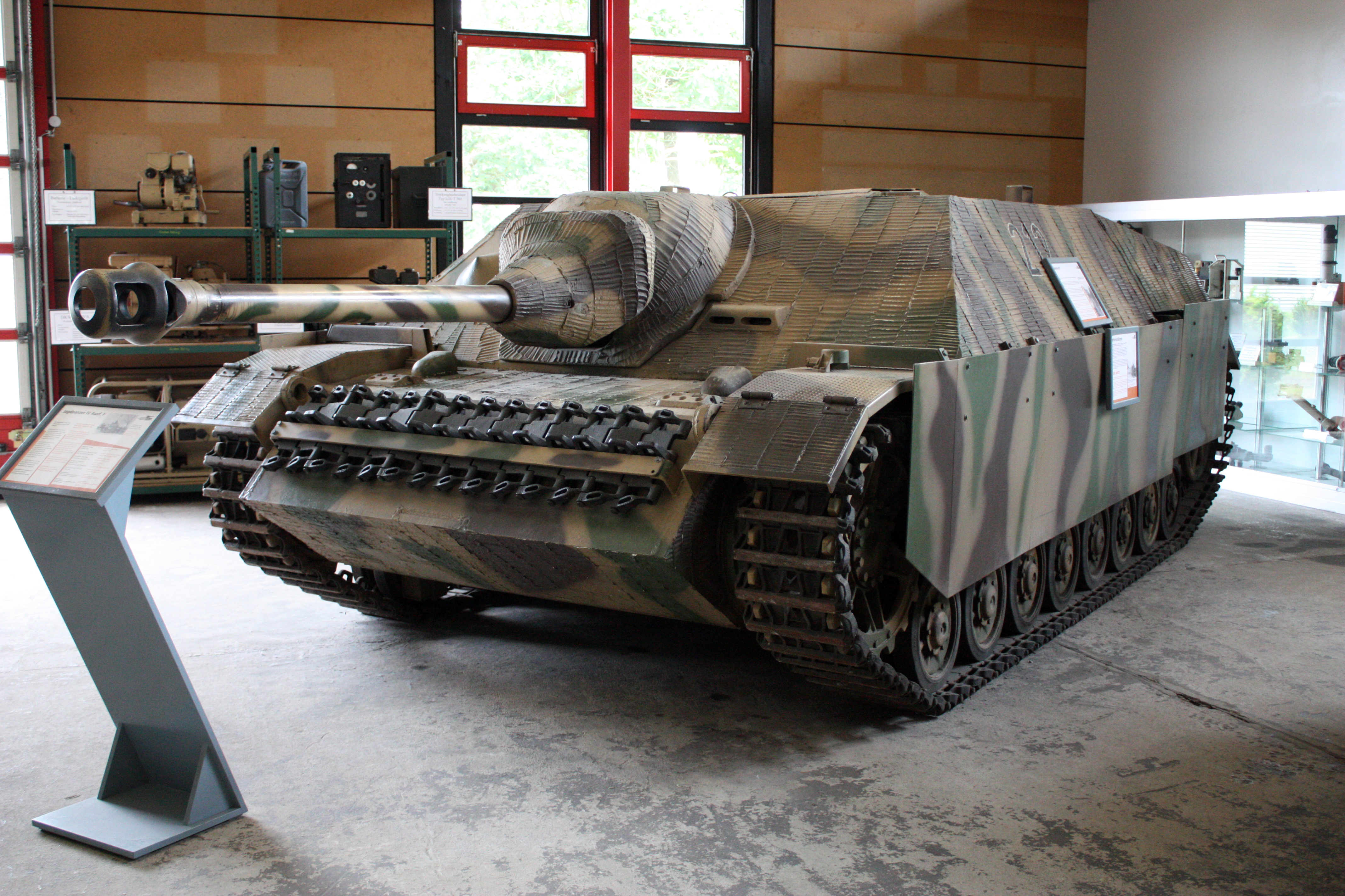 A Jagdpanzer IV self-propelled gun.
          https://commons.wikimedia.org/wiki/File:Panzermuseum_Munster_2010_0449.
          JPG